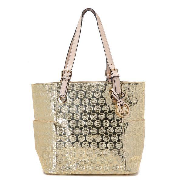 michael kors jet set monogram signatur element stoff pale gold Redusert Pris cdl92